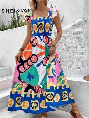 NWOT Farm Rio Inspired Colorful Maxi Dress